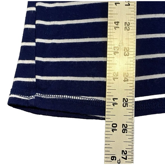Sonoma Women's Relaxed T-Shirt Medium Blue White Striped Lightweight - Picture 3 of 9